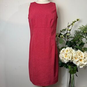 Y2K Liz Claiborne Lizsport Red Micro-Gingham Sheath Dress | Size 10